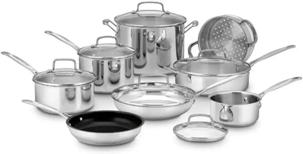 Batería De Cocina Cuisinart Contour De Acero Inoxidable De 14 Piezas Con Utensilios - Acero Inoxidable | 86279147516 TRG184077638