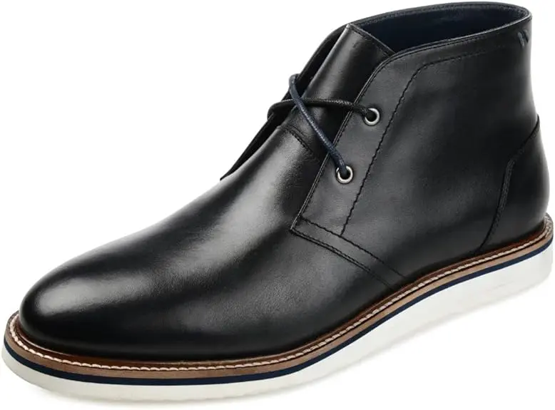 Botas Chukka De Tacón Plano Thomas & Vine Jc Keegan-Wd Para Hombre, Ancho Ancho, Color Negro, 10 De Ancho | TRG192805551