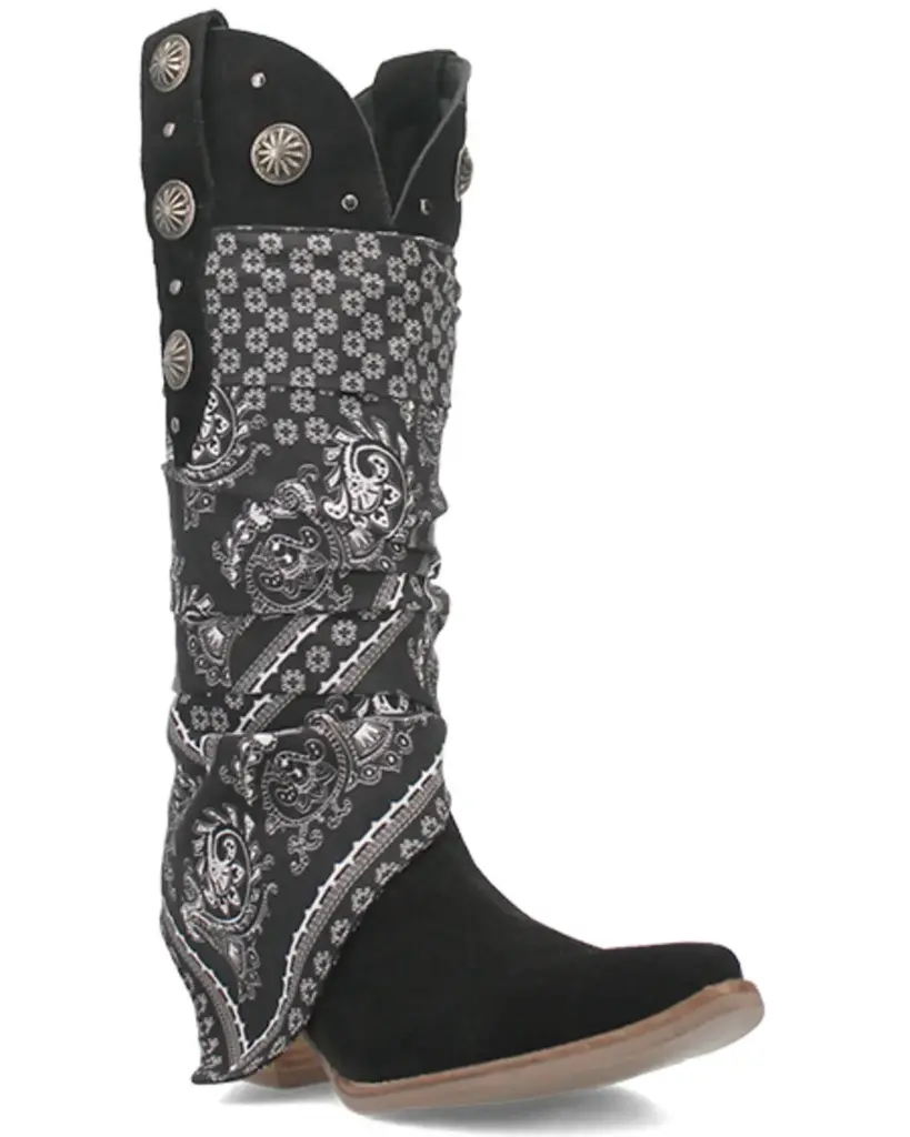 Botas Vaqueras Dingo Rhaposdy De Tacón Cuadrado Para Mujer - Negro 9 Mediano | TRG191575606