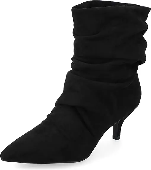 Journee Collection Botines Jo Kitten Heel Para Mujer - Negro 8 1/2 Mediano | 52574805604