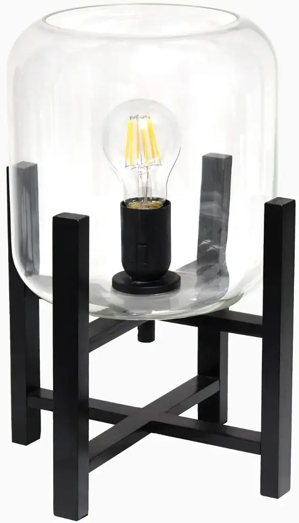 Lámpara De Mesa De Madera Negra Con Vidrio Transparente, Marca Nacional, Surtido. | 810241029612 TRG188051533