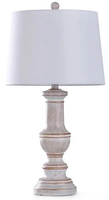 Lámpara De Mesa Stylecraft Malta De 68 Cm De Poliresina Blanqueada L330154Ds - Acabado Blanco Blanqueado. Talla Única. | 720354211401 TRG189273868