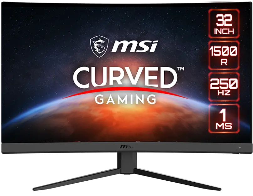 Monitor Para Juegos MSI G32C4X De 32" Pulgadas, 19FHD, Curvo, 1 Ms, 250 Hz, Freesync, 1500R