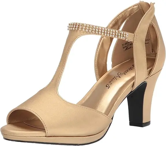 Sandalia De Tacón Easy Street Flash Para Mujer, Satén Plateado, Talla 8.5 | TRG191575569