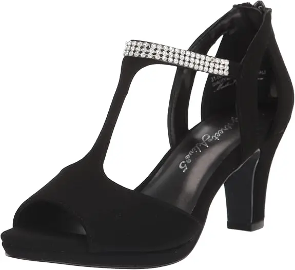 Sandalia De Tacón Flash Easy Street Para Mujer, Charol Negro, Talla 7 | 193073875511 TRG187860946