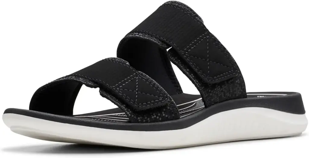 Sandalias Clarks Glide Joy Slide Para Mujer De Clarks Of England - Negro 9 Mediano | 889003846750 TRG188401902