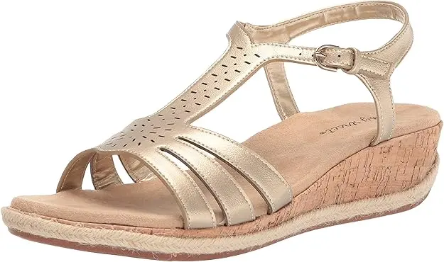 Sandalias De Cuña Dorinda Para Mujer De Easy Street - Dorado 7 Ancho | TRG191574966
