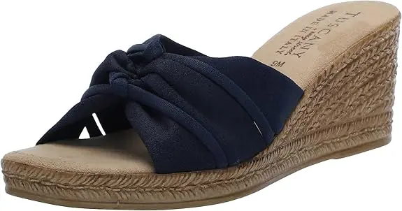 Sandalias De Cuña Easy Street Ghita Para Mujer - Crepe Azul Marino 7 Extra Ancho | 196371532926 TRG188383907