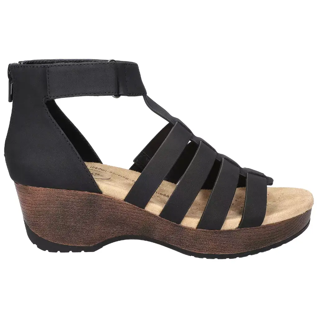 Sandalias De Cuña Runa Para Mujer De Easy Works By Easy Street - Negro 5 1/2 Mediano | 196371497546 TRG187860496