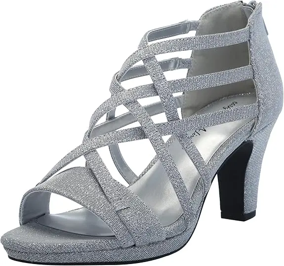 Sandalias De Tacón Easy Street Bee Para Mujer - Brillo Plateado 8 1/2 Ancho | TRG192807495