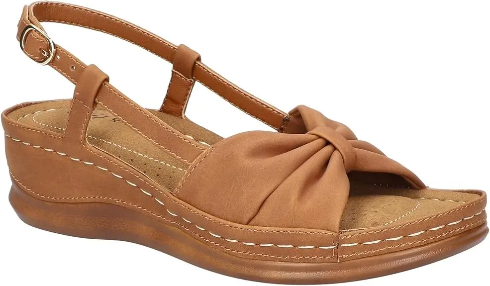 Sandalias De Tiras Jupiter Para Mujer De Easy Street - Tan 8 1/2 Mediano | 196371563883 TRG187603163
