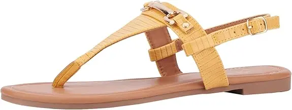Sandalias Planas Angelica Para Mujer De New York & Company - Lagarto Amarillo 10 Mediano | TRG191575664