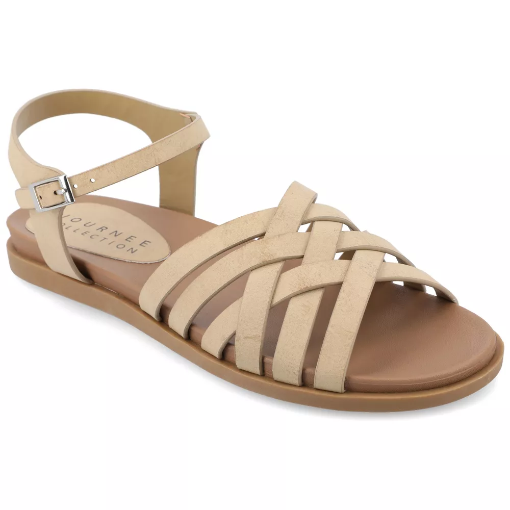 Sandalias Planas Con Tira Al Tobillo Kimmie Para Mujer De Journee Collection - Gris Topo 8 Mediano | TRG191579344