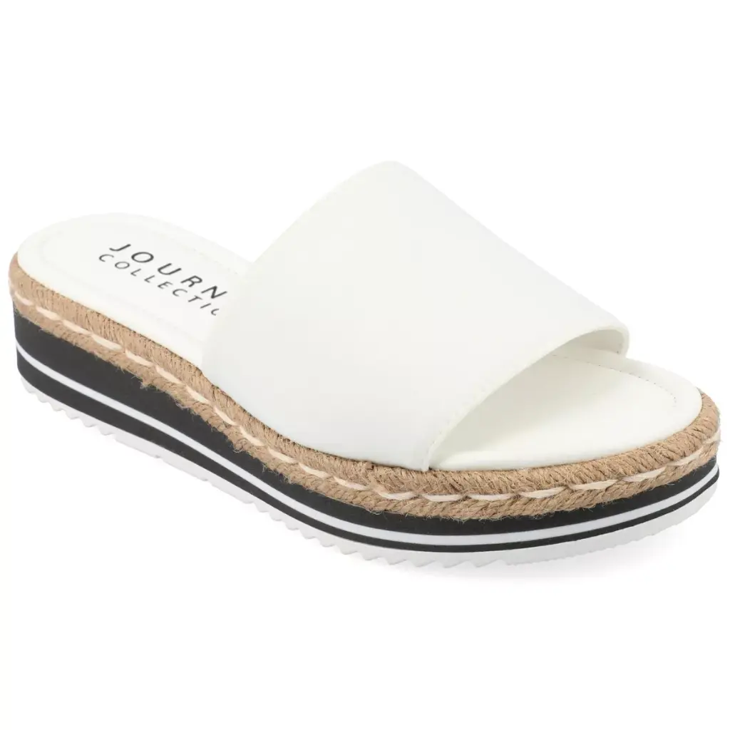 Sandalias Rosey Slide Para Mujer De La Colección Journee - Blanco 9 Ancho | 194379816109 TRG188377027