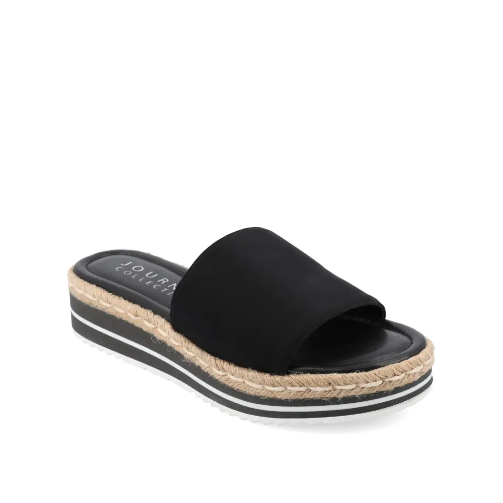 Sandalias Rosey Slide Para Mujer De La Colección Journee - Negro 6 1/2 Ancho | 194379815393
