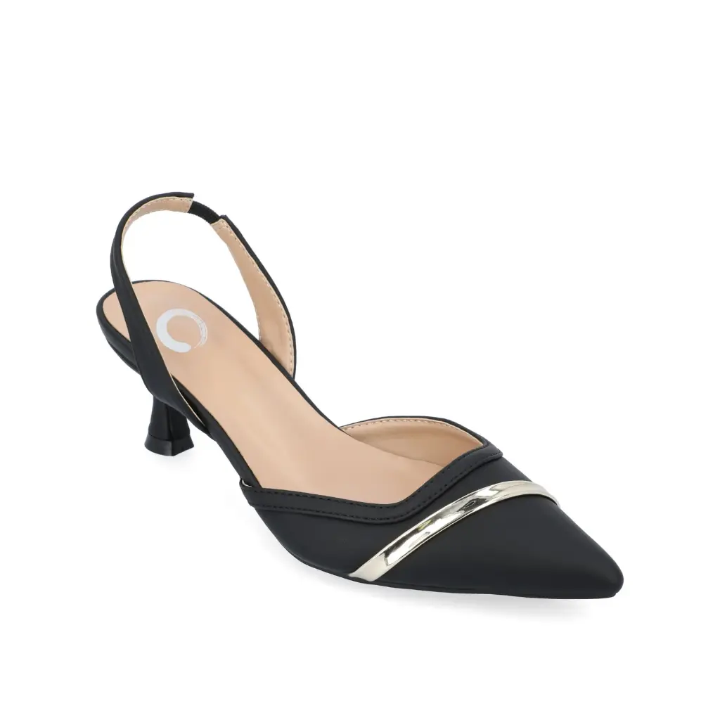 Zapatos De Tacón Alto Nellia De Punta Puntiaguda Para Mujer De La Colección Journee - Negro Pu, 6 1/2 M | TRG185044197
