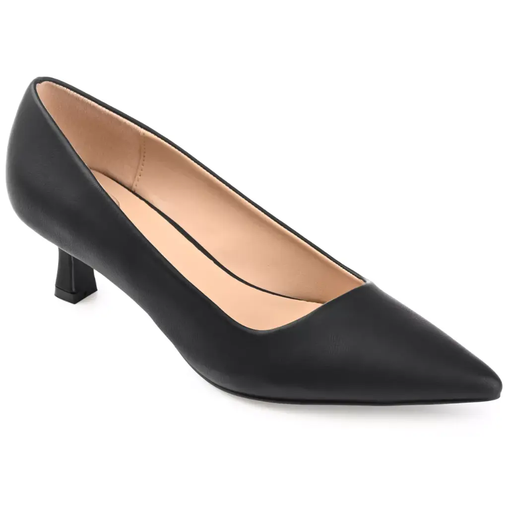 Zapatos De Tacón Bajo Con Punta Puntiaguda Celica Para Mujer De Journee Collection - Negro 9 Ancho | 194593656031 TRG187804099