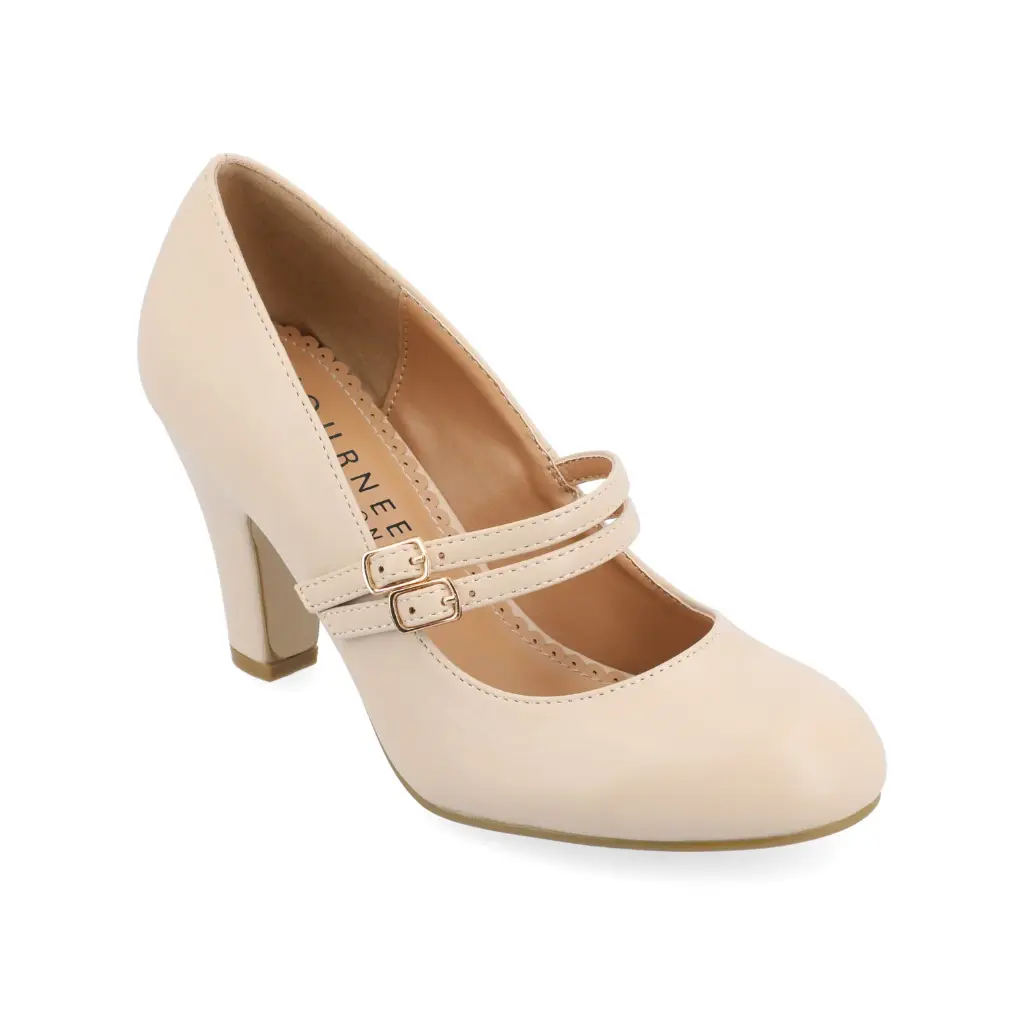 Zapatos De Tacón Cónico Windy Para Mujer De La Colección Journee - Nude 8 Ancho | 194593639362 TRG187797311