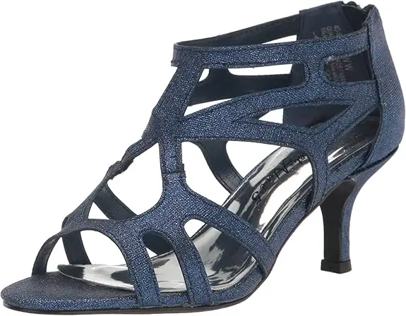 Zapatos De Tacón De Aguja Con Punta Abierta Flattery Para Mujer De Easy Street - Azul Marino Brillante, Talla 8 Mediana | TRG191575679