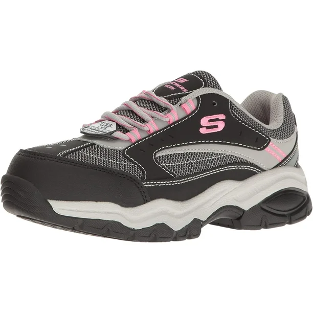 Zapatos De Trabajo Skechers Biscoe Para Mujer - Negro Gris Rosa 8 Mediano | 190211894298 TRG187797221