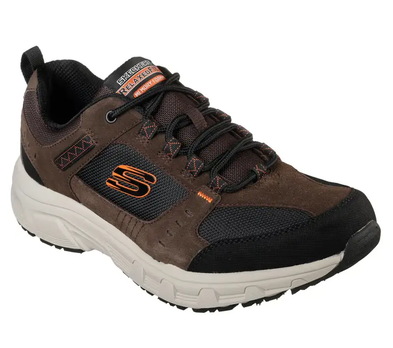 Zapatos Para Caminar Sin Cordones Skechers Relaxed Fit Oak Canyon Para Hombre - Marrón Chocolate, Talla 8 Extra Ancha | TRG192811832