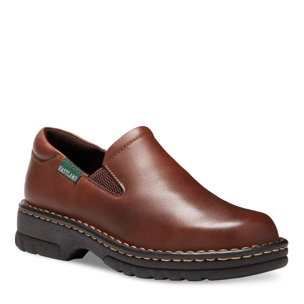 Zapatos Sin Cordones De Cuero Eastland Newport Para Mujer - Marrón Desgastado, 12 De Ancho | TRG192764432