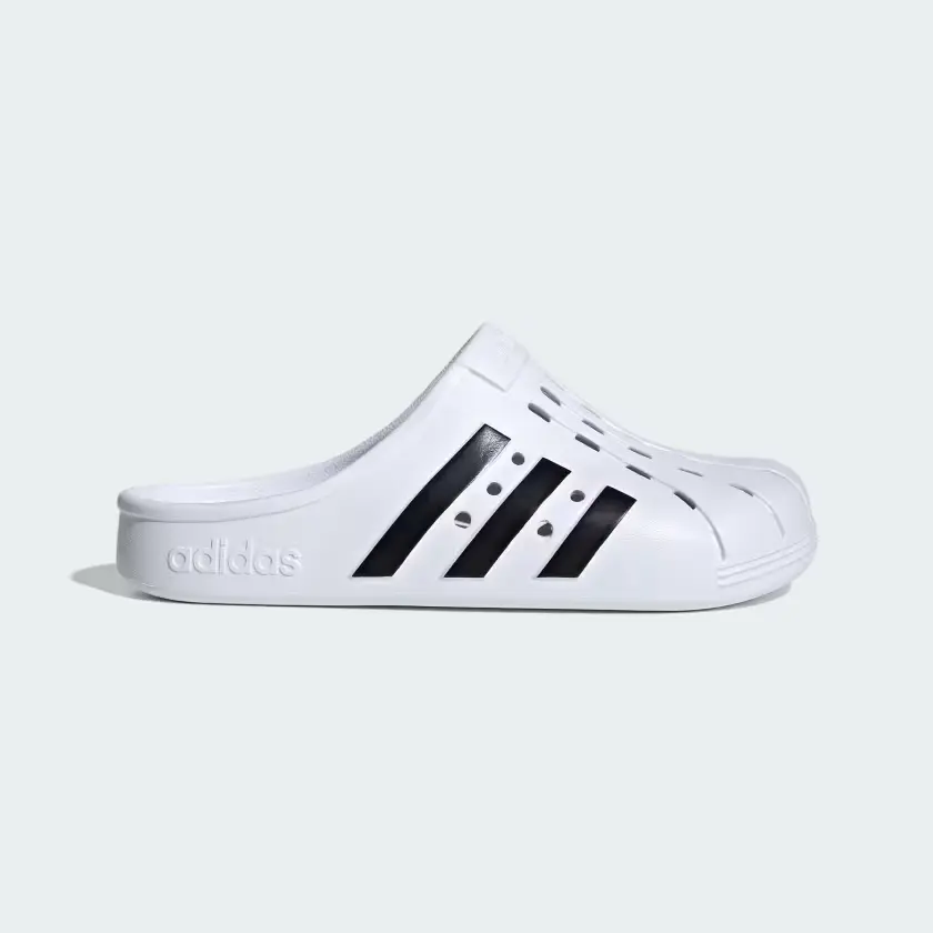 Zuecos Adidas Adilette Unisex Para Adultos - Blanco Negro 6 Mediano |