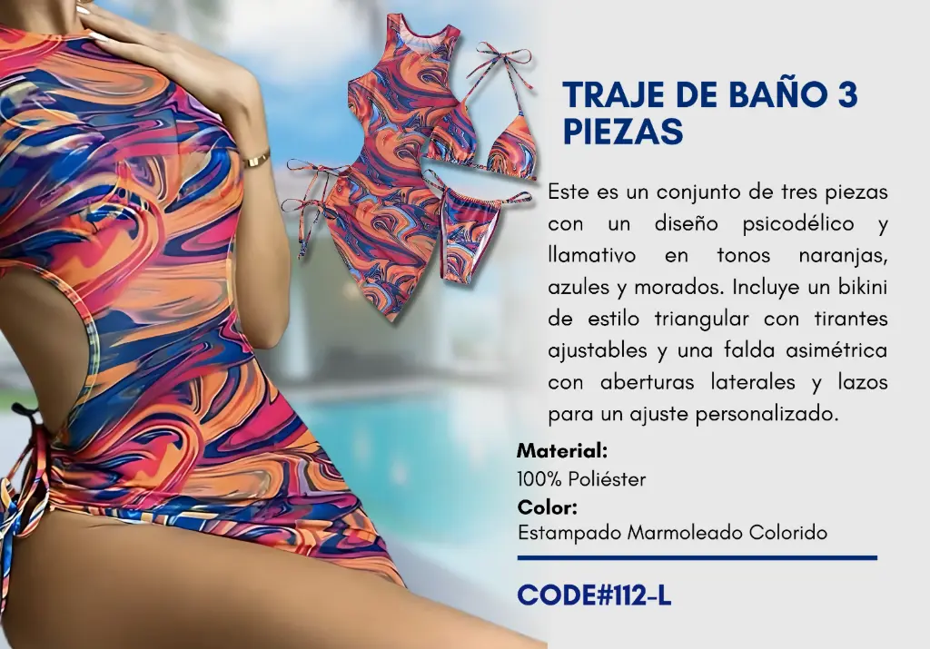 Traje de Baño Para Mujer Large Elite Swim L-112