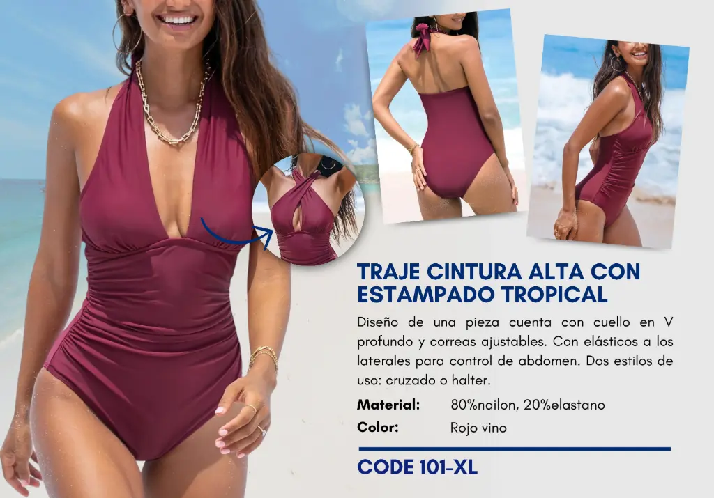 Traje de Baño Para Mujer Extra Large Elite Swim XL-101