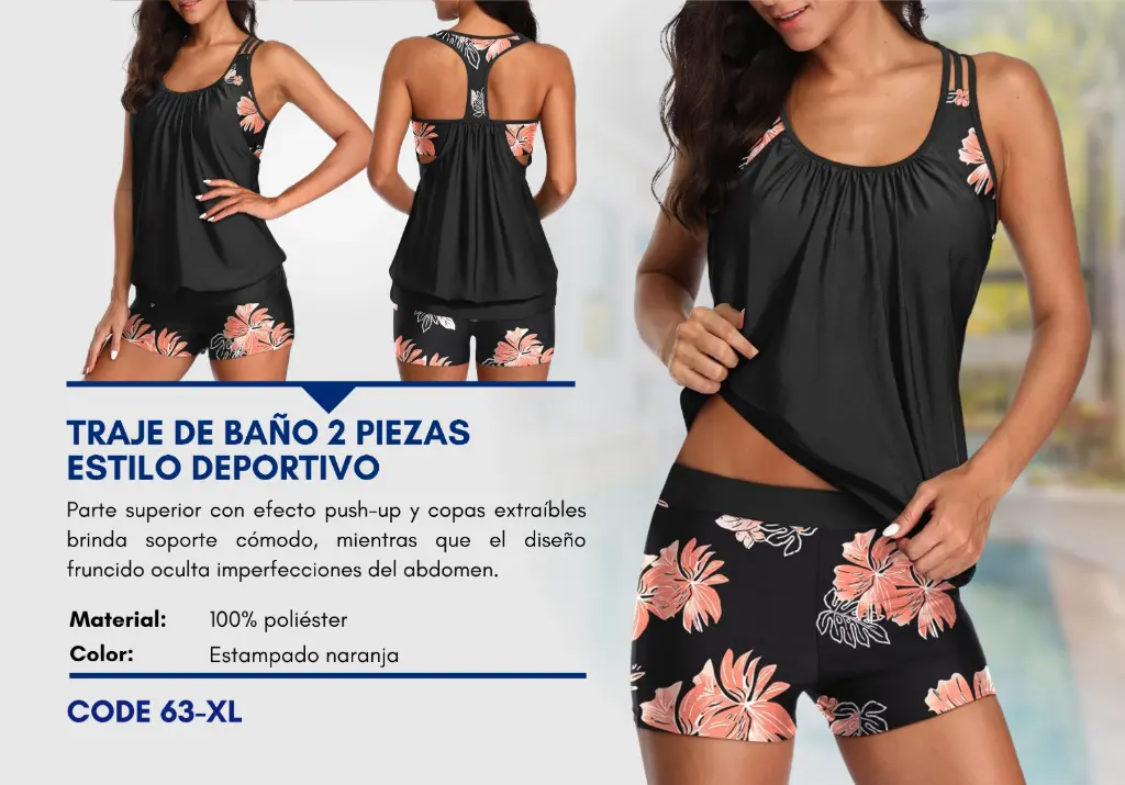 Traje de Baño Para Mujer Extra Large Superior Swim XL-63