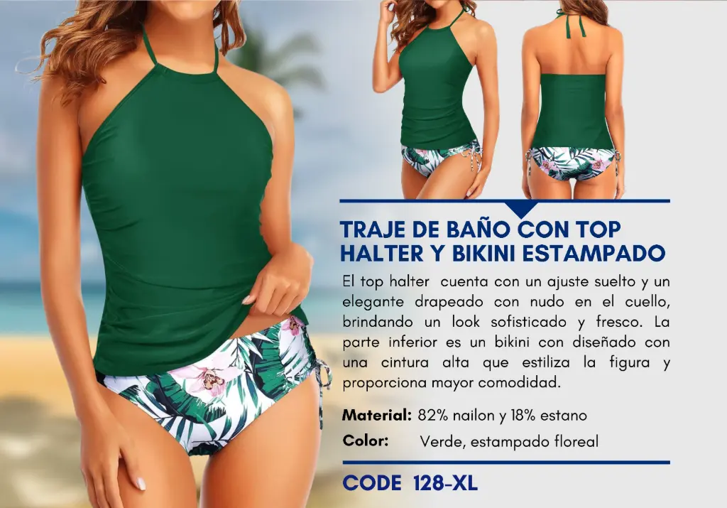 Traje de Baño Para Mujer Extra Large Superior Swim XL-128