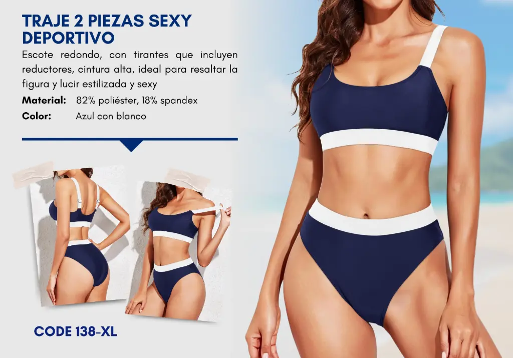 Traje de Baño Para Mujer Extra Large Superior Swim XL-138