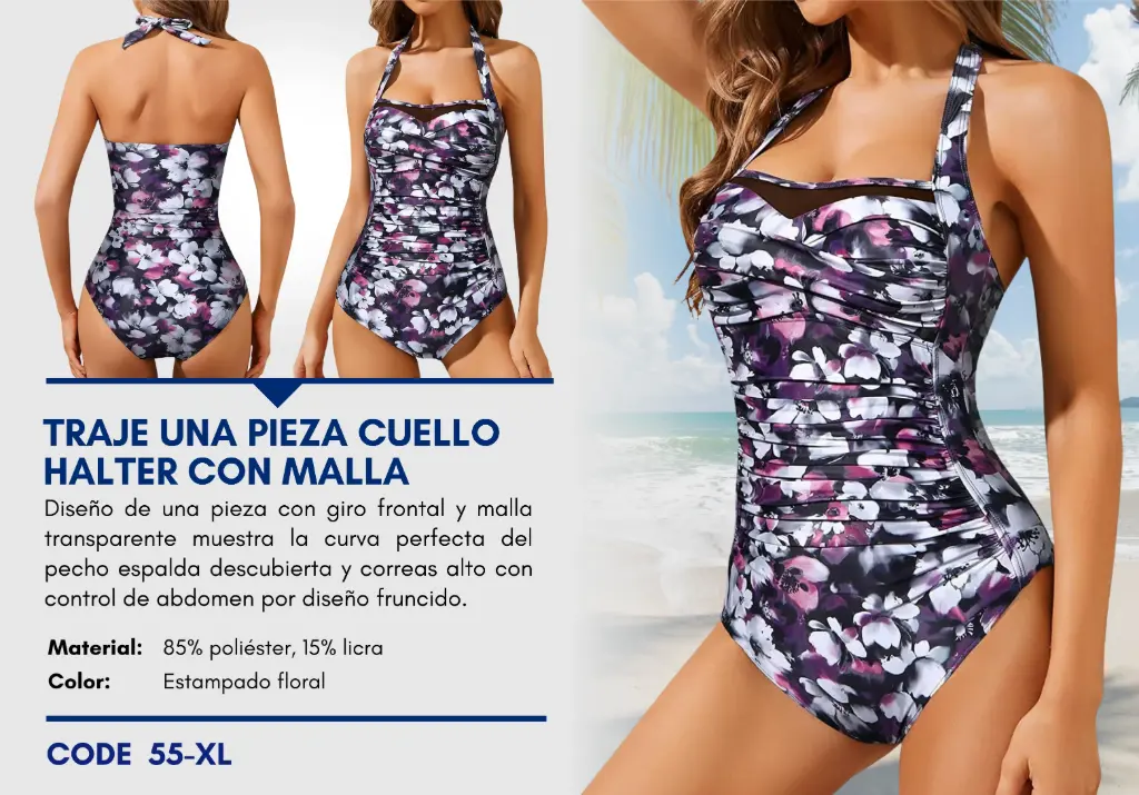Traje de Baño Para Mujer Extra Large Esencial Swim XL-55