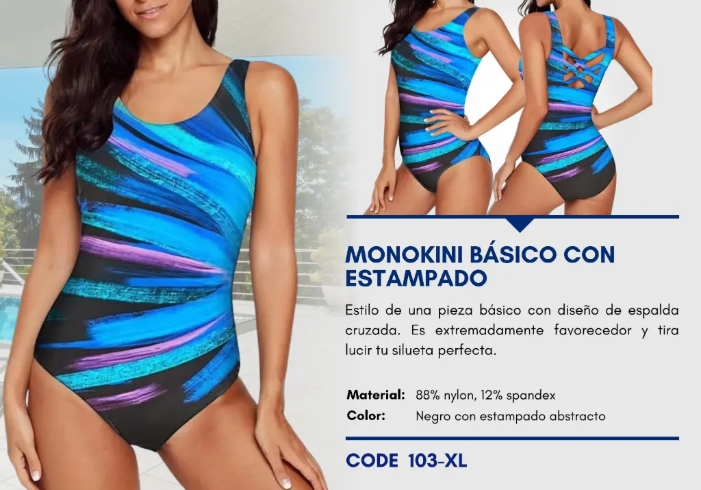 Traje de Baño Para Mujer Extra Large Esencial Swim XL-103