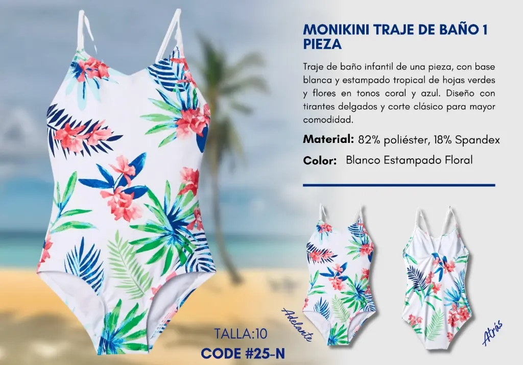 Traje de Baño Para Niña 10Y Kids Swim N-25