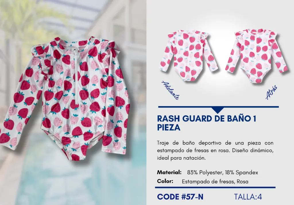 Traje de Baño Para Niña 4Y Kids Swim N-57
