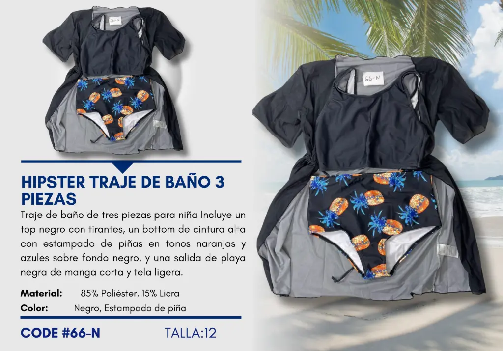 Traje de Baño Para Niña 12Y Kids Swim N-66