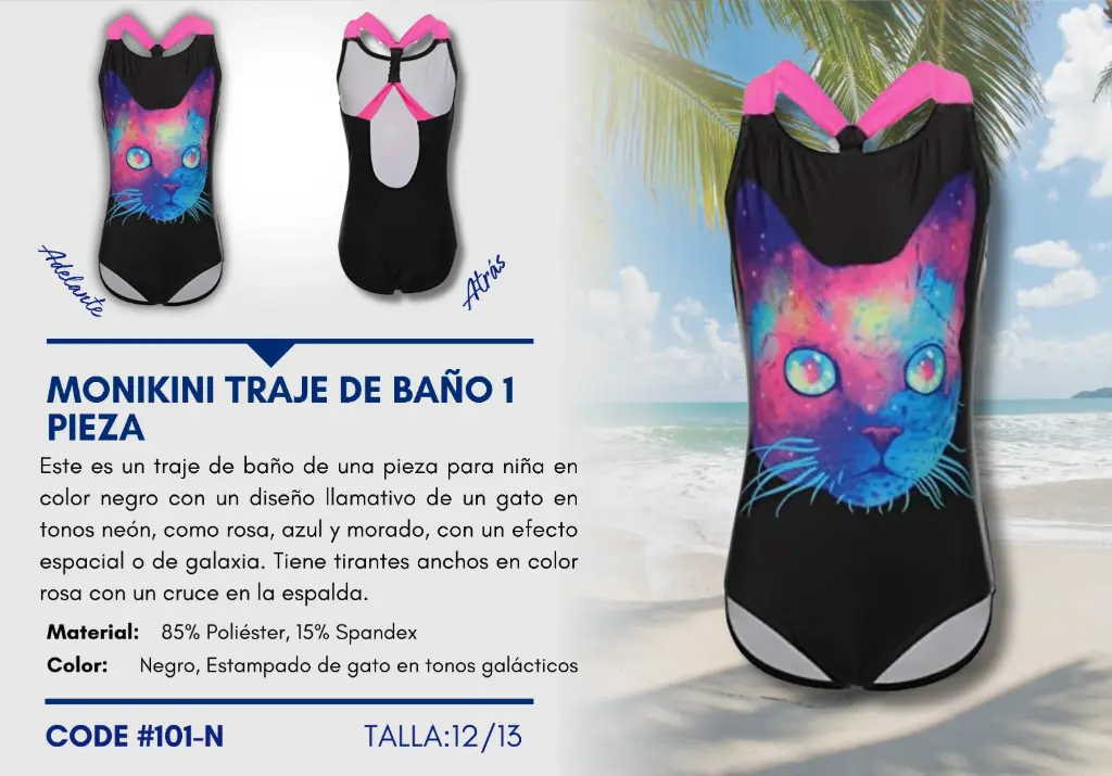 Traje de Baño Para Niña 12/13Y Kids Swim N-101