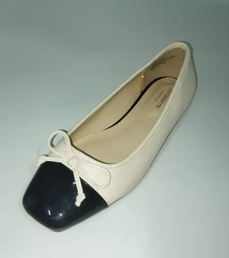 [Liz Claiborne Womens Flora Ballet Flats - CREAM BLACK 7 WIDE] Bailarinas Flora De Liz Claiborne Para Mujer - Crema Negro 7 Ancho | 198272164978 TRG188556263