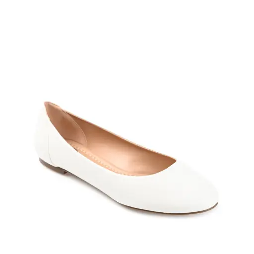 [Journee Collection Womens Kavn Ballet Flats - White 8 1/2 Medium] Bailarinas Kavn Para Mujer De La Colección Journee - Blanco, Talla 8 1/2 Mediana | 52574428261 TRG187804421