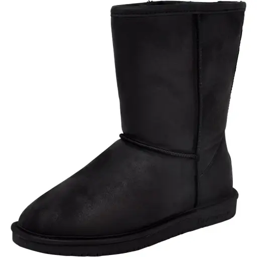 [Bearpaw Womens Short Flat Heel Winter Boots - BLACK 9 MEDIUM] Botas De Invierno Bearpaw De Tacón Plano Y Corto Para Mujer - Negro 9 Mediano | TRG185046054