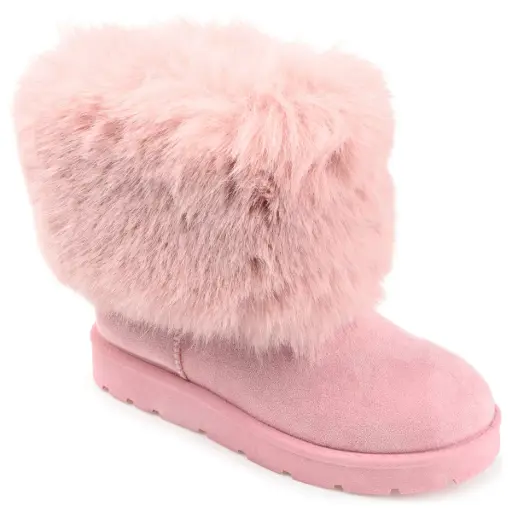 [Journee Collection Womens Shanay Flat Heel Winter Boots - PINK 8 1/2 MEDIUM] Botas De Invierno De Tacón Plano Shanay Para Mujer De Journee Collection - Rosa 8 1/2 Mediano | TRG185044129