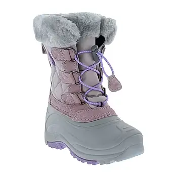 [Totes Toddler Girls Lil Jenny Waterproof Insulated Flat Heel Winter Boots - PURPLE 9 MEDIUM] Botas De Invierno De Tacón Plano, Impermeables Y Aislantes Lil Jenny Para Niñas Pequeñas De Totes - Morado 9 Mediano | TRG181387988