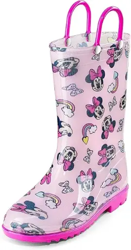 [Disney Collection Girls Minnie Mouse Rain Boots - PINK 11-12] Botas De Lluvia De Minnie Mouse Para Niñas De La Colección Disney - Rosa 11-12 | 887734678695 TRG187600443