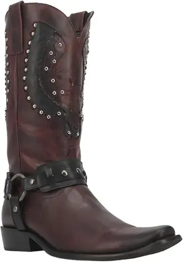 [Dingo Mens War Eagle Leather Boot Block Heel Cowboy Boots - Burgundy 8 1/2 Medium] Botas De Vaquero De Tacón Cuadrado Dingo War Eagle De Cuero Para Hombre - Borgoña, 8 1/2 Mediano | 887520270515 TRG187862732