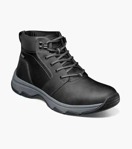 [Nunn Bush Mens Excavate Plain Flat Heel Lace Up Boots - BLACK 13 MEDIUM] Botas Nunn Bush Para Hombre, Con Tacón Plano, Con Cordones Y Diseño Excavado - Negro 13 Mediano | TRG185052267