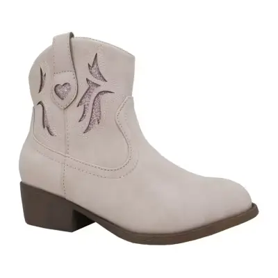 [Pop Little & Big Girls Kid Sutton Block Heel Cowboy Boots - BLUSH 1 MEDIUM] Botas Vaqueras De Tacón Cuadrado Sutton Para Niñas Pequeñas Y Grandes De Pop - Rubor 1 Mediano | TRG192803838