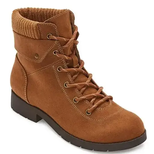 [St. John`S Bay St. John's Bay Womens Yumma Stacked Heel Lace Up Boots - COGNAC 10 MEDIUM] Botas Yumma Con Tacón Apilado Y Cordones Para Mujer De St. John'S Bay - Cognac 10 Medium | TRG191579266