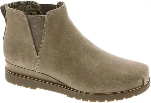 [Bobs From Skechers Skechers Bobs Womens Chill Wedge Flat Heel Booties - TAUPE 8 MEDIUM] Botines Bobs De Skechers Para Mujer Con Cuña Y Tacón Plano Chill - Gris Topo 8 Mediano | 196989321189 TRG188386903