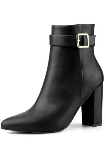 [Unisa Womens Unflorin-J Stacked Heel Booties - BLACK BLK01 8 1/2 MEDIUM] Botines De Tacón Apilado Unflorin-J Para Mujer De Unisa - Negro Blk01 8 1/2 Mediano | TRG192805565